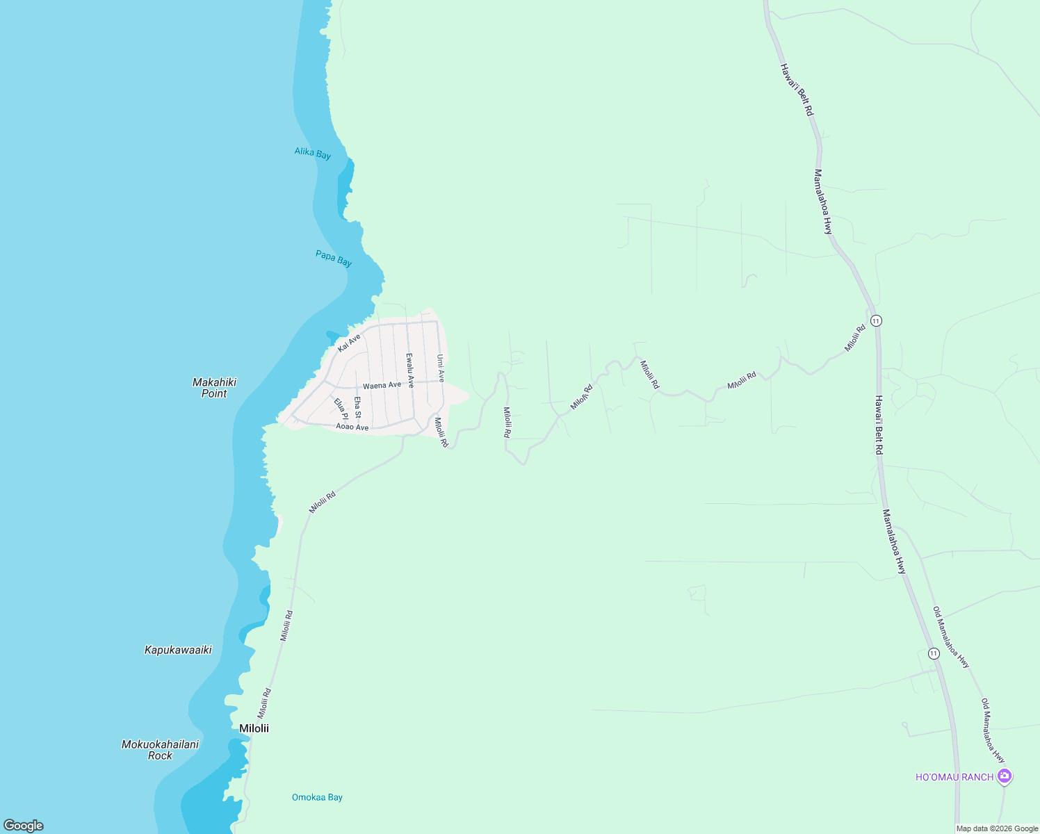 map of restaurants, bars, coffee shops, grocery stores, and more near 88-2117 Milolii Rd in Captain Cook