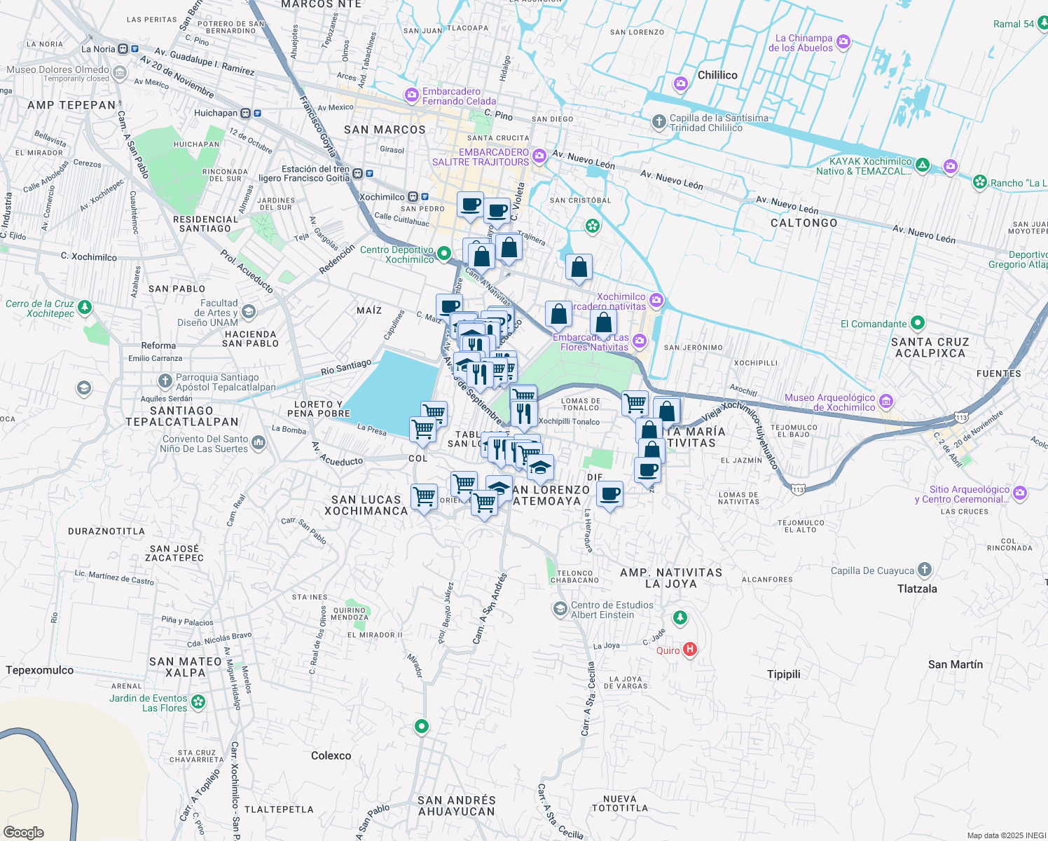 map of restaurants, bars, coffee shops, grocery stores, and more near in 