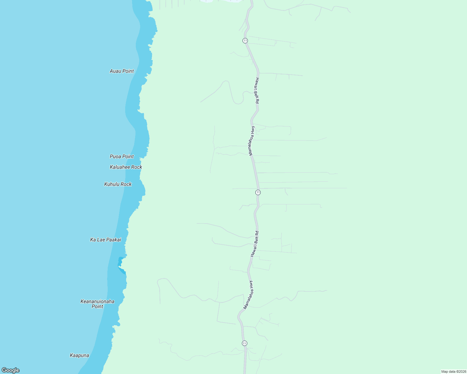 map of restaurants, bars, coffee shops, grocery stores, and more near 87-2783 Mamalahoa Highway in Captain Cook