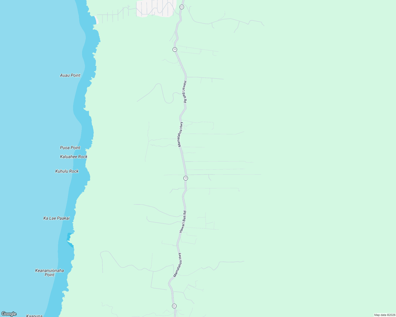 map of restaurants, bars, coffee shops, grocery stores, and more near 87-2814 Mamalahoa Highway in Captain Cook