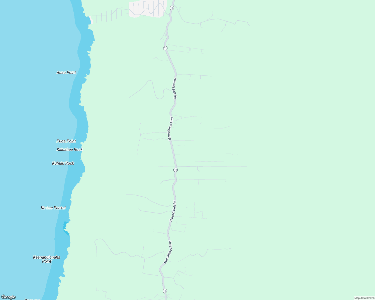 map of restaurants, bars, coffee shops, grocery stores, and more near 87-2814 Mamalahoa Highway in Captain Cook