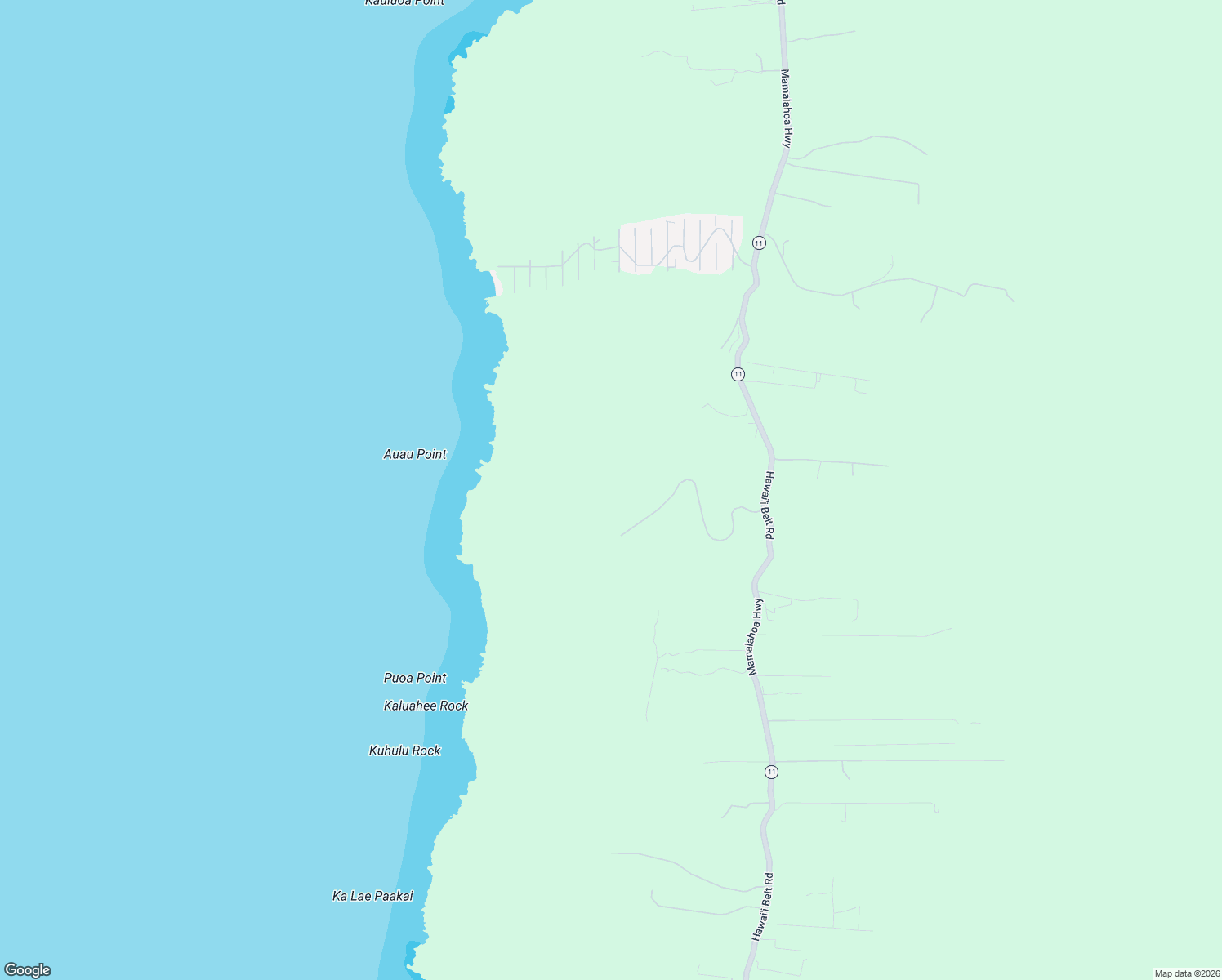 map of restaurants, bars, coffee shops, grocery stores, and more near 87-3027 Mamalahoa Highway in Captain Cook