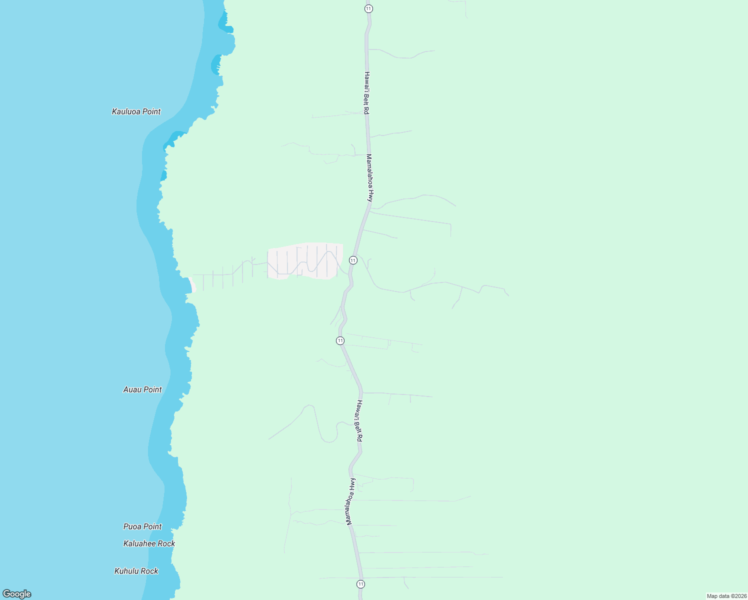map of restaurants, bars, coffee shops, grocery stores, and more near 87-497 Kaohe Mauka Road in Captain Cook