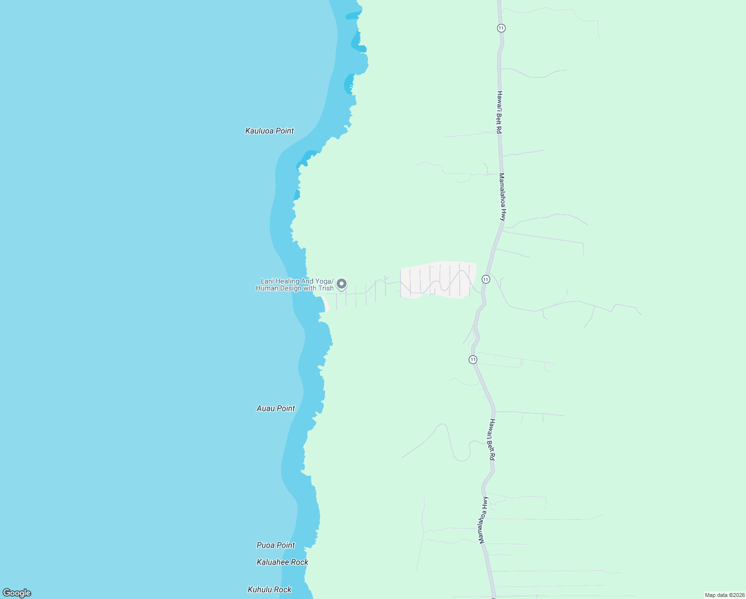 map of restaurants, bars, coffee shops, grocery stores, and more near 87-3188 Ili Ili Road in Captain Cook