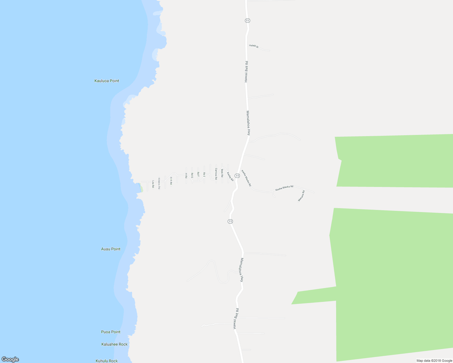 map of restaurants, bars, coffee shops, grocery stores, and more near 87-3183 Ama Road in Captain Cook