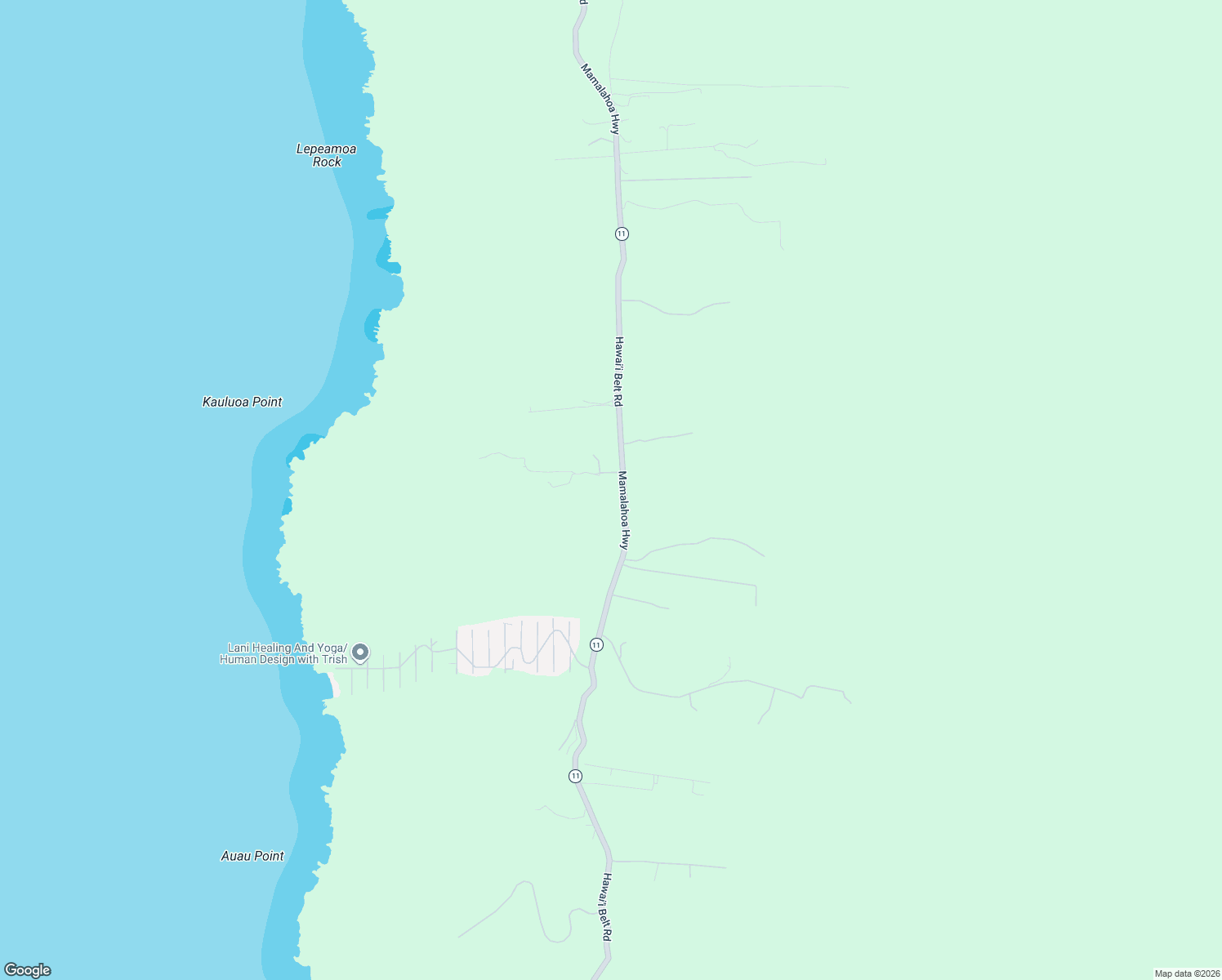 map of restaurants, bars, coffee shops, grocery stores, and more near 87-3332 Hawaii Belt Road in Captain Cook