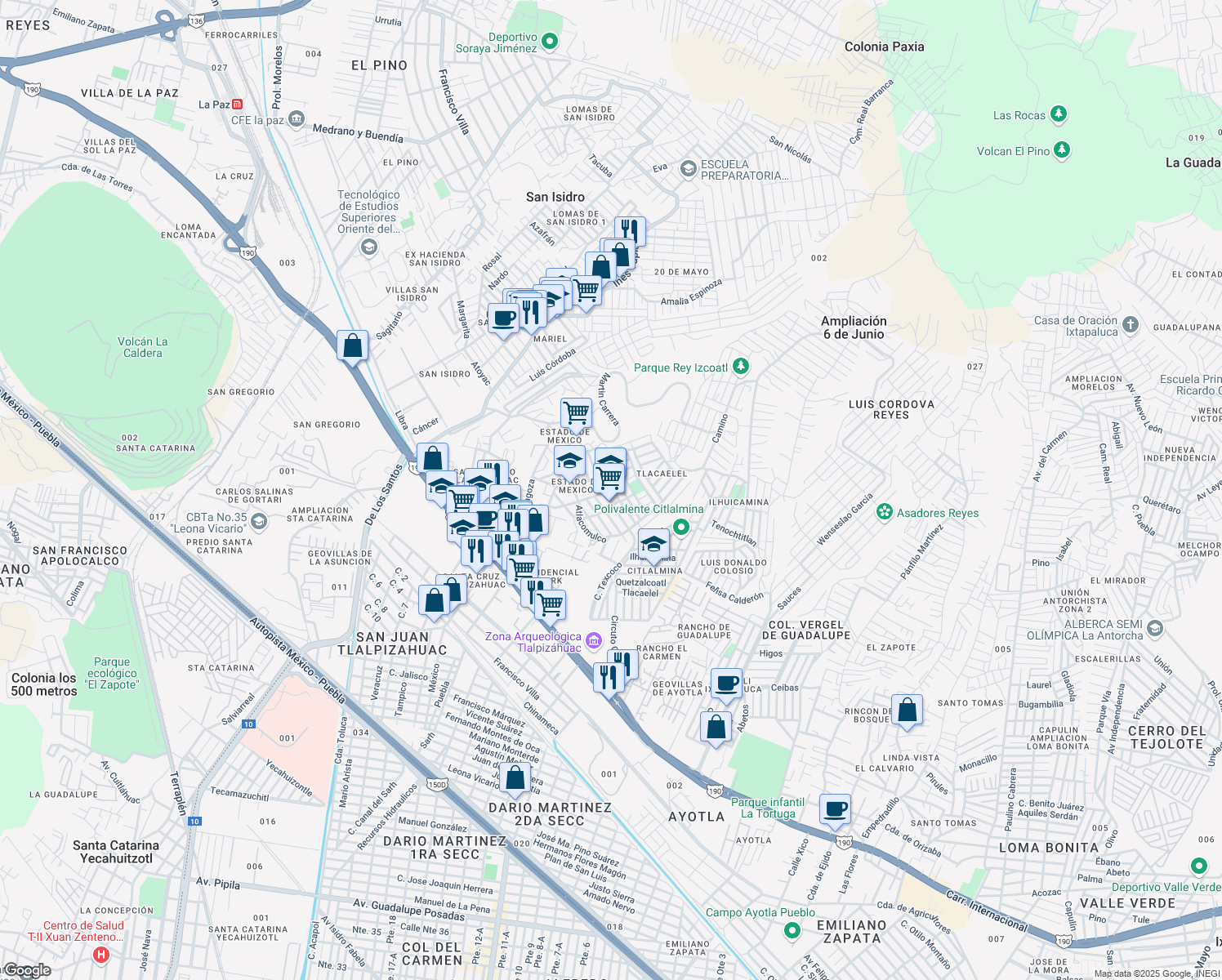 map of restaurants, bars, coffee shops, grocery stores, and more near 22 Reolín Barejón Poniente in Lerma de Villada