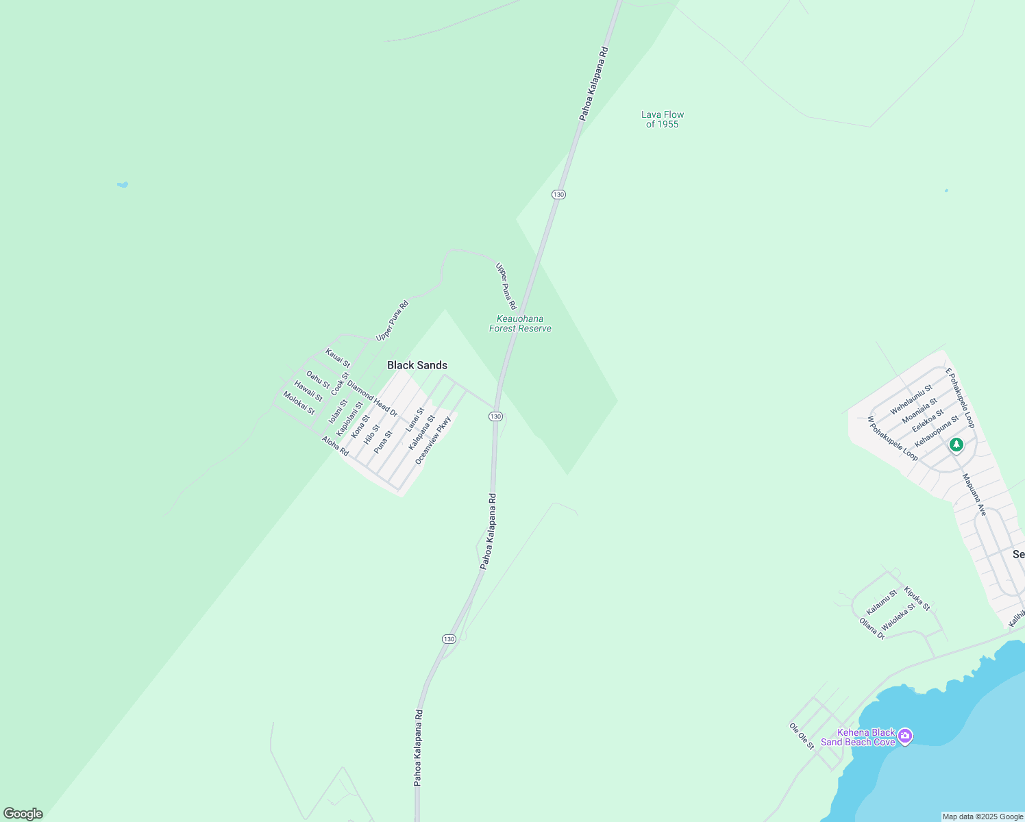 map of restaurants, bars, coffee shops, grocery stores, and more near 12-4265 Pahoa Kalapana Road in Pāhoa