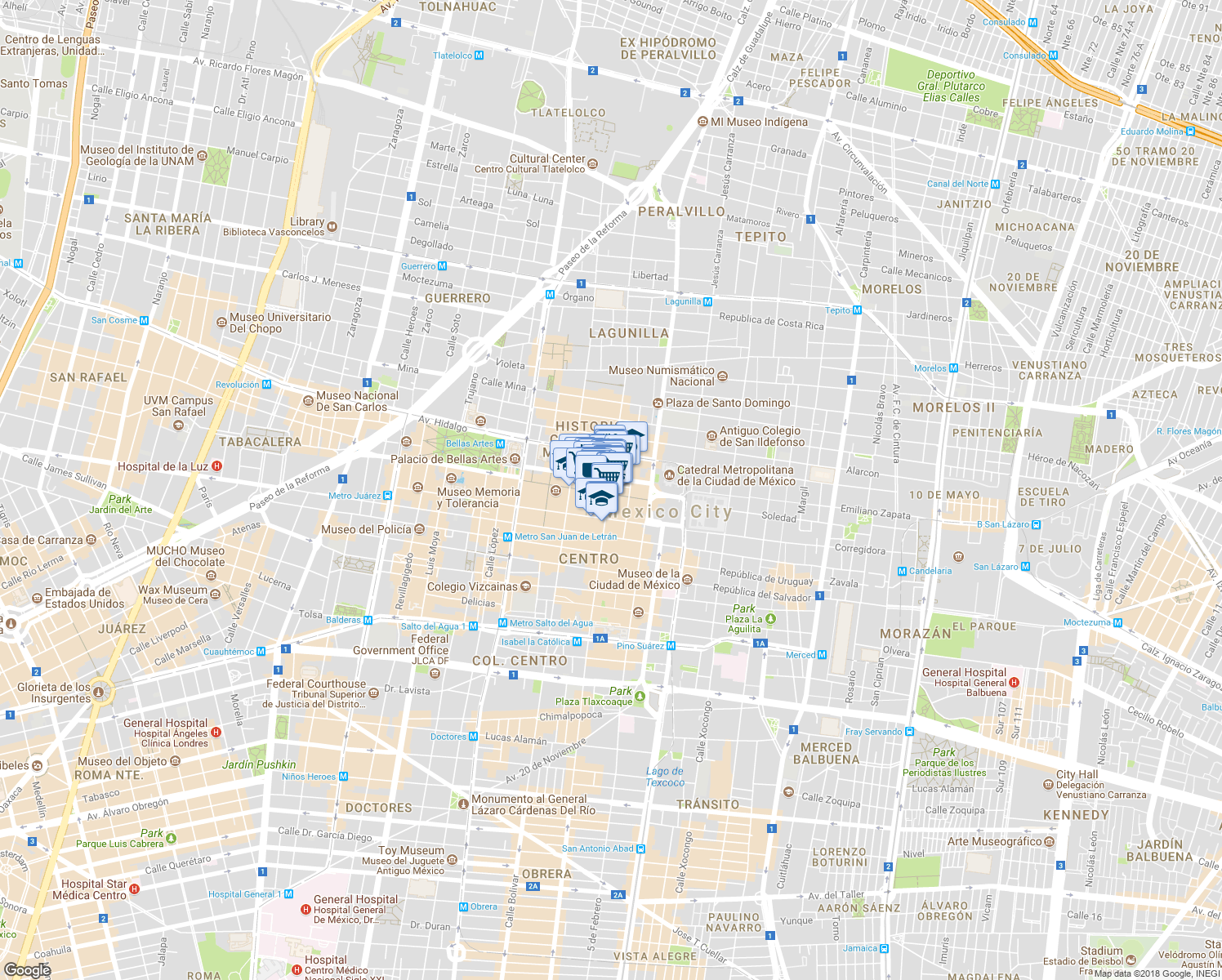 map of restaurants, bars, coffee shops, grocery stores, and more near 24 Calle Isabel la Catolica in Centro