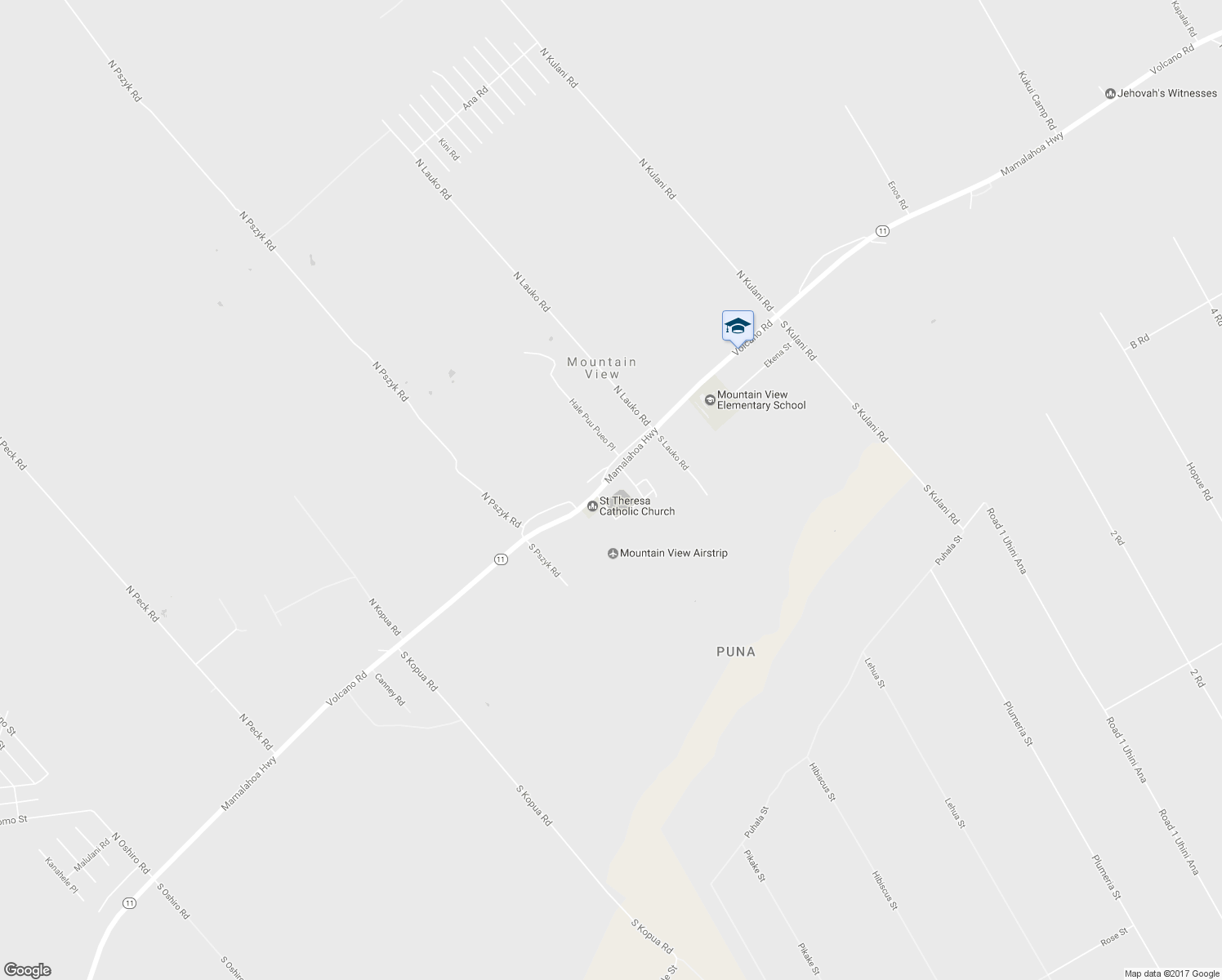 map of restaurants, bars, coffee shops, grocery stores, and more near 18-1333 Volcano Road in Mountain View