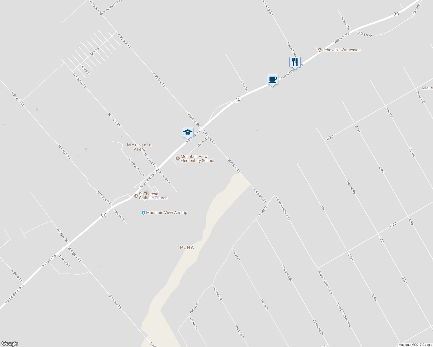map of restaurants, bars, coffee shops, grocery stores, and more near 18-3821 South Kulani Road in Mountain View