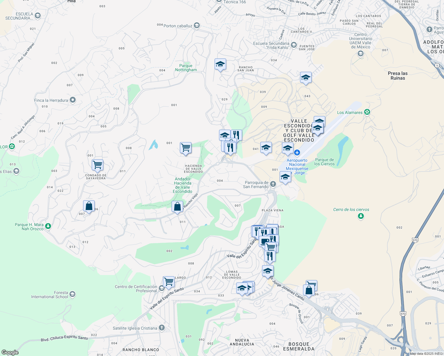 map of restaurants, bars, coffee shops, grocery stores, and more near in Ciudad López Mateos
