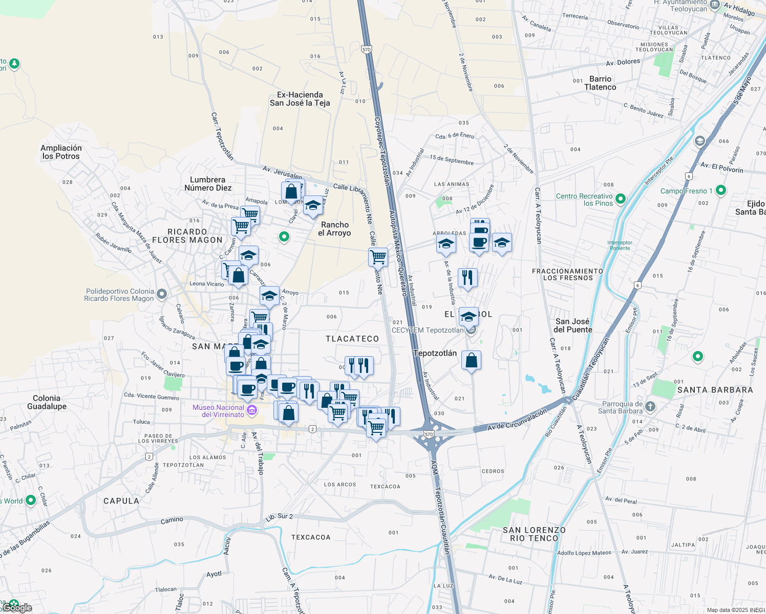 map of restaurants, bars, coffee shops, grocery stores, and more near in 