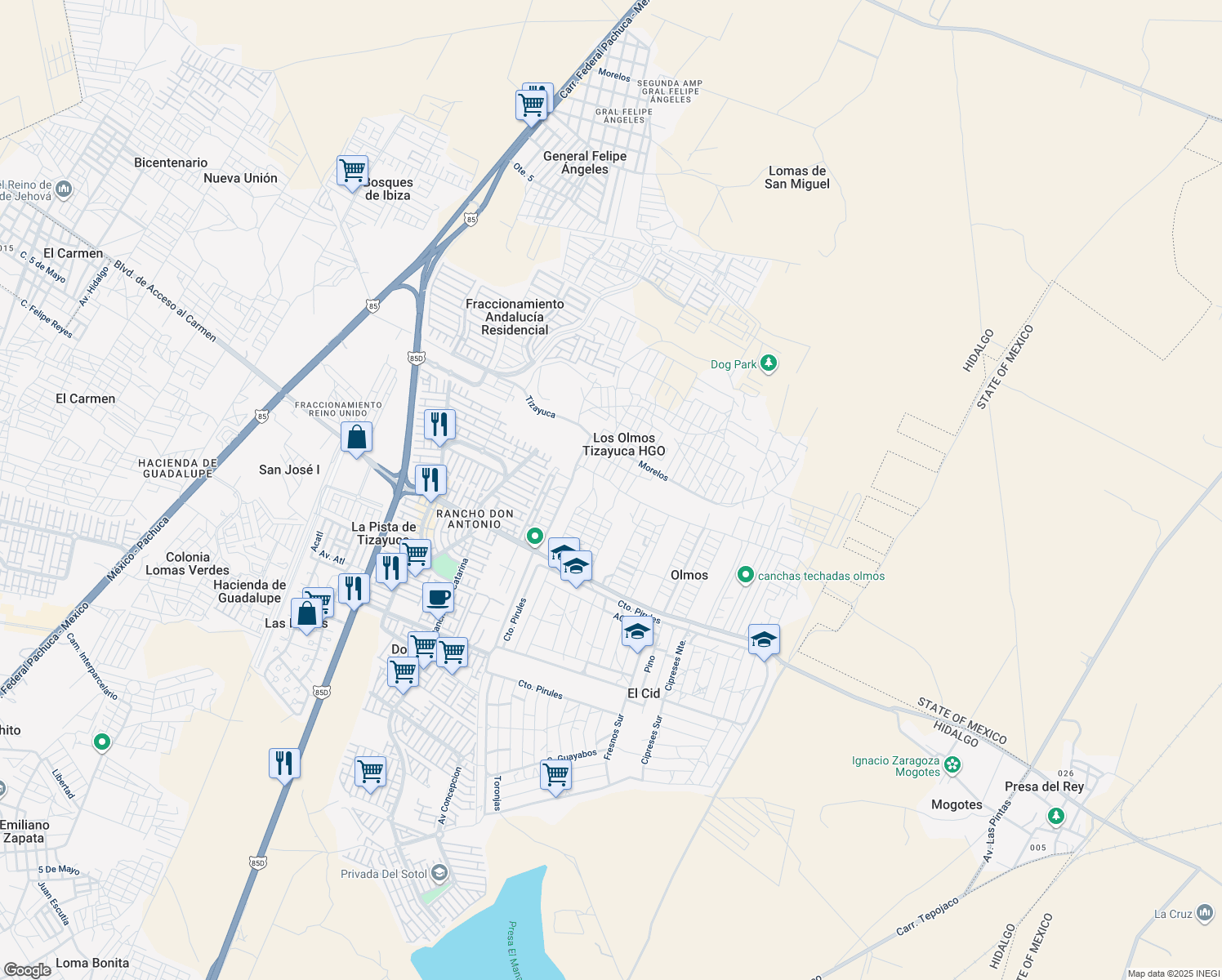 map of restaurants, bars, coffee shops, grocery stores, and more near in 