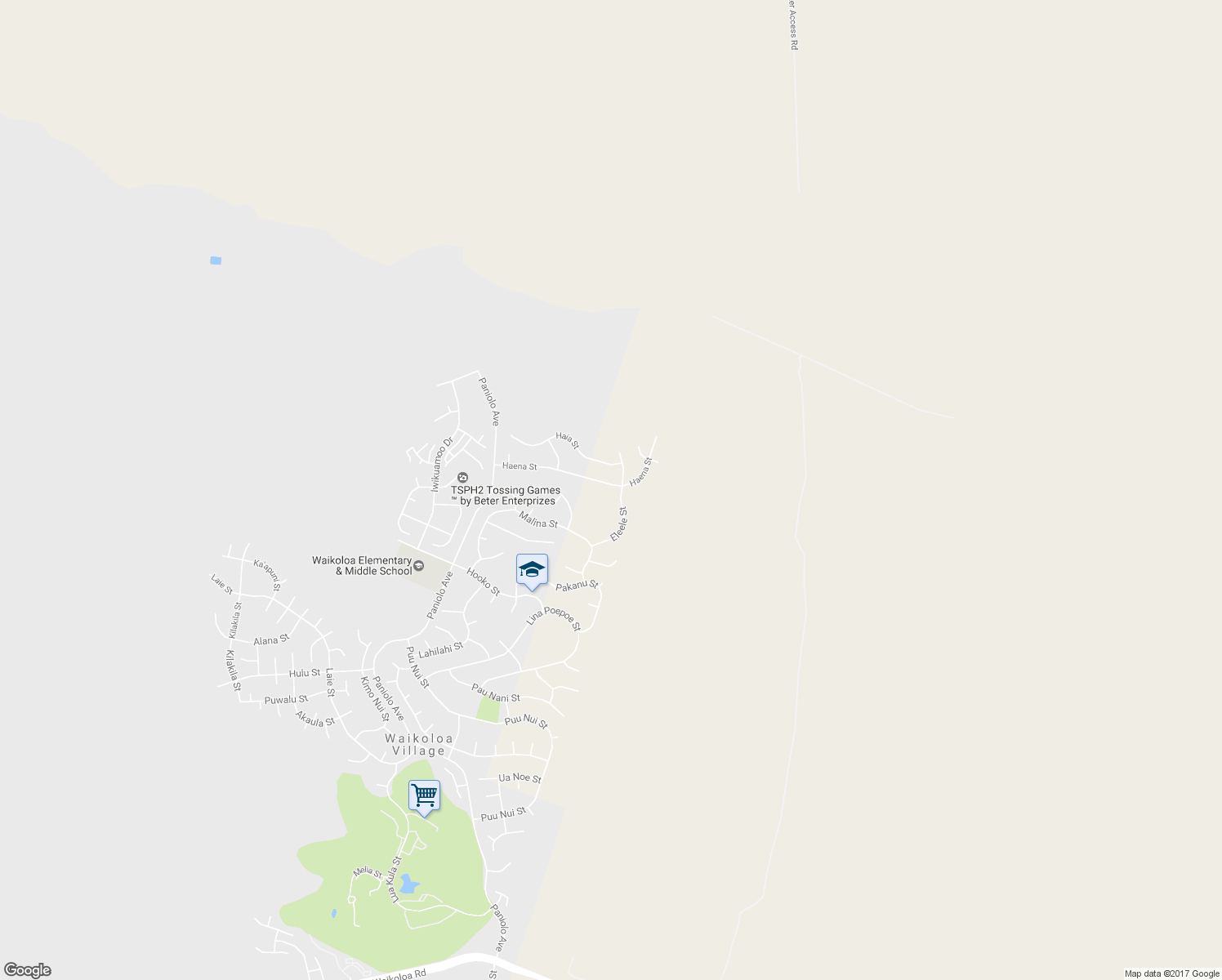 map of restaurants, bars, coffee shops, grocery stores, and more near 68-3594 Haena Street in Waikoloa Village