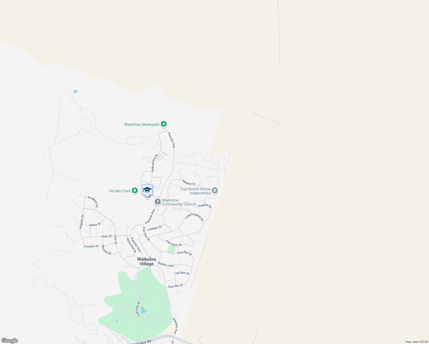 map of restaurants, bars, coffee shops, grocery stores, and more near 68-3594 Haena Street in Waikoloa Village