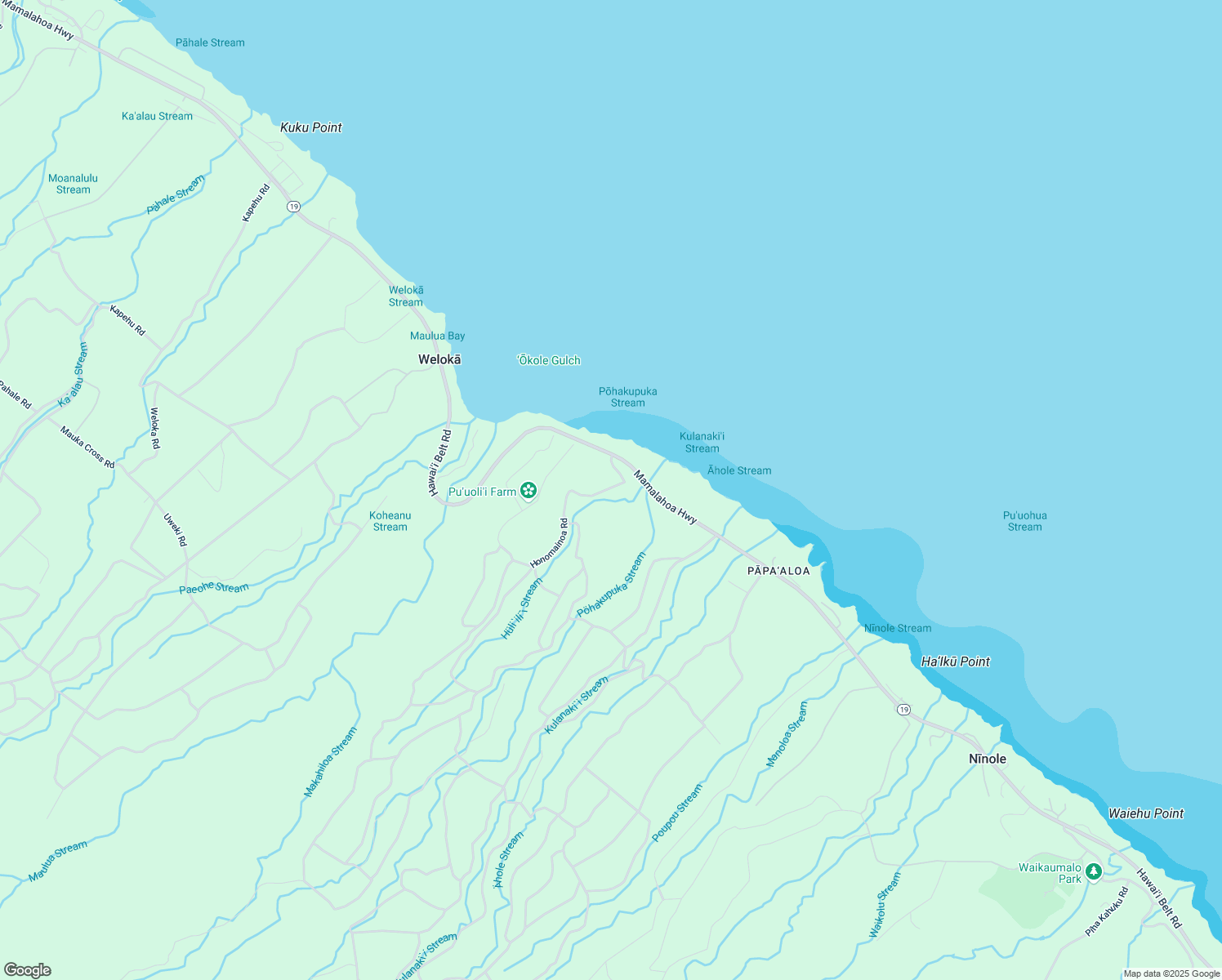 map of restaurants, bars, coffee shops, grocery stores, and more near 341331 C Hawaii Belt Road in Hilo