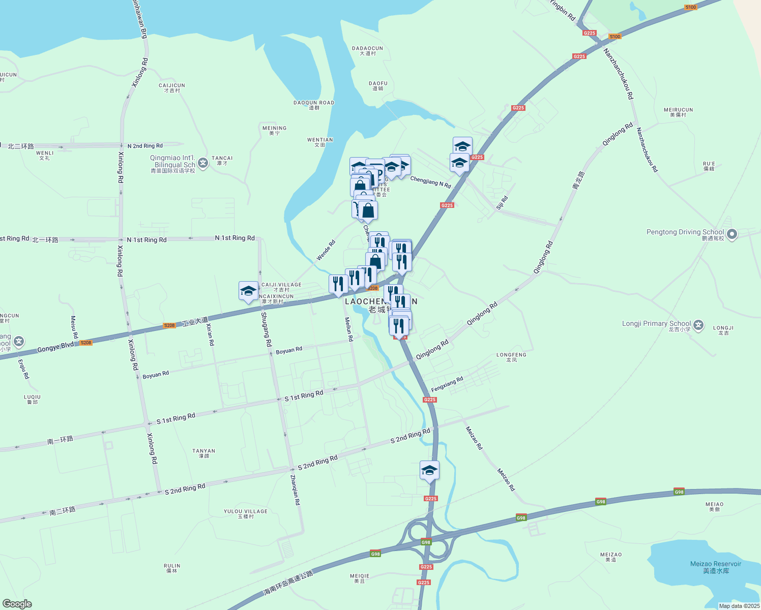 map of restaurants, bars, coffee shops, grocery stores, and more near in 
