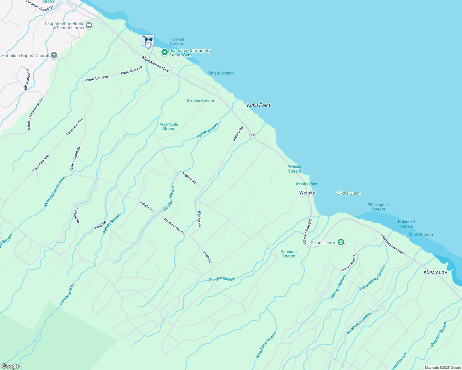 map of restaurants, bars, coffee shops, grocery stores, and more near in Welokā