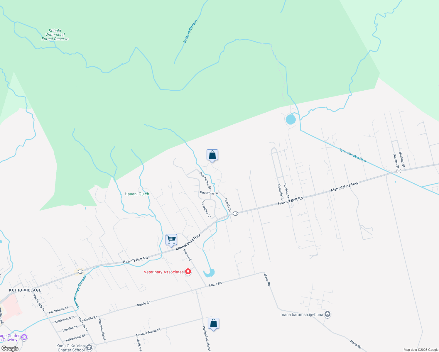 map of restaurants, bars, coffee shops, grocery stores, and more near 64-5283 Hohola Drive in Waimea