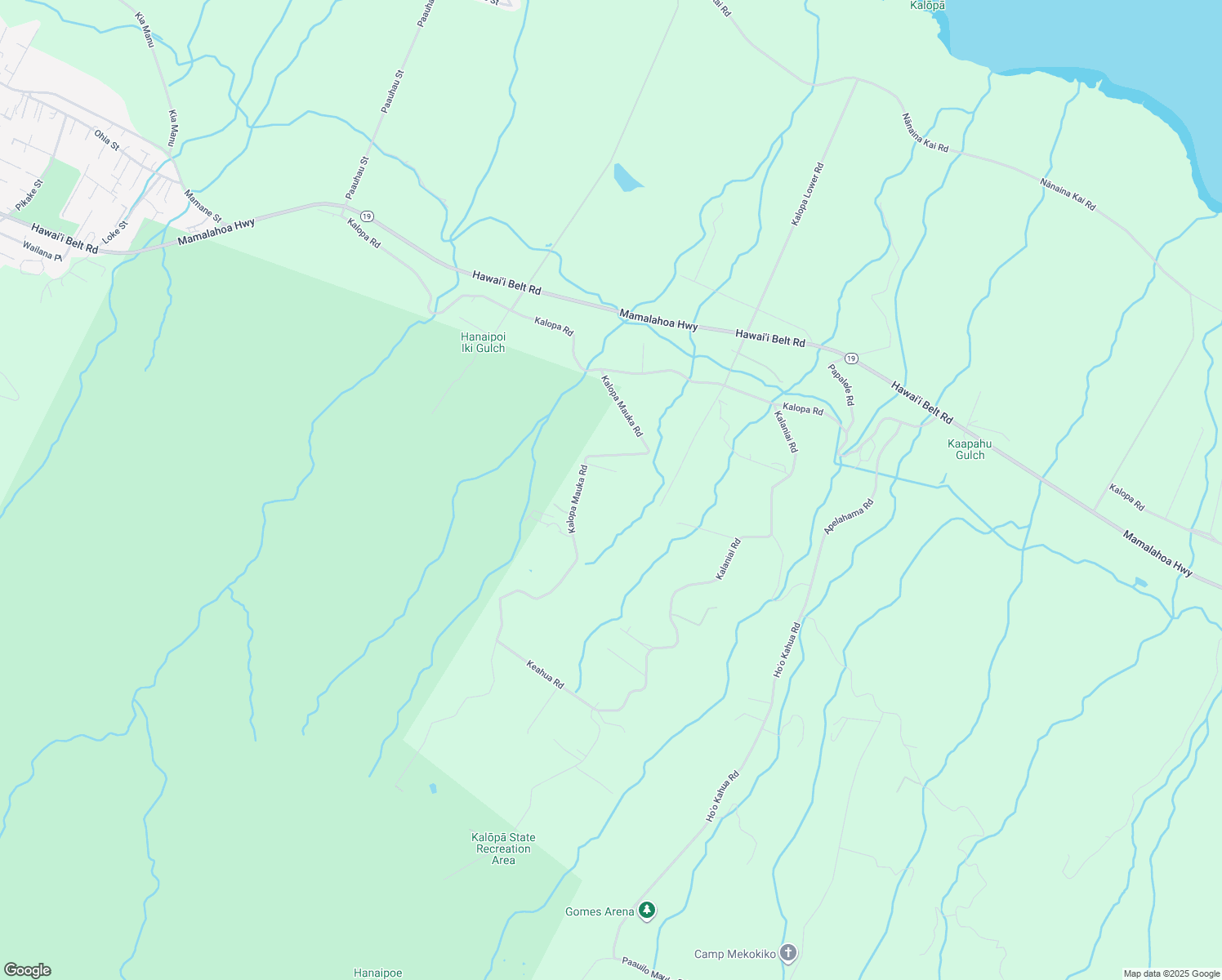 map of restaurants, bars, coffee shops, grocery stores, and more near 44-2633 Kalopa Mauka Road in Honokaa