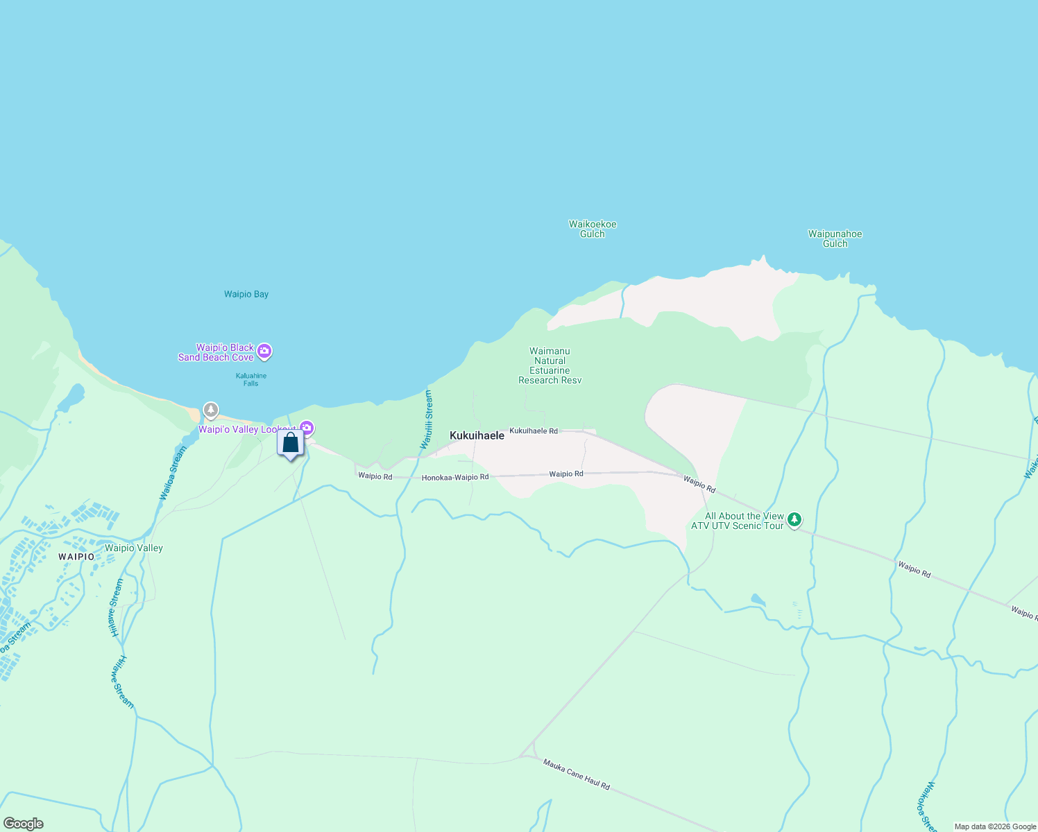 map of restaurants, bars, coffee shops, grocery stores, and more near 48-5358 Kukuihaele Road in Honokaa