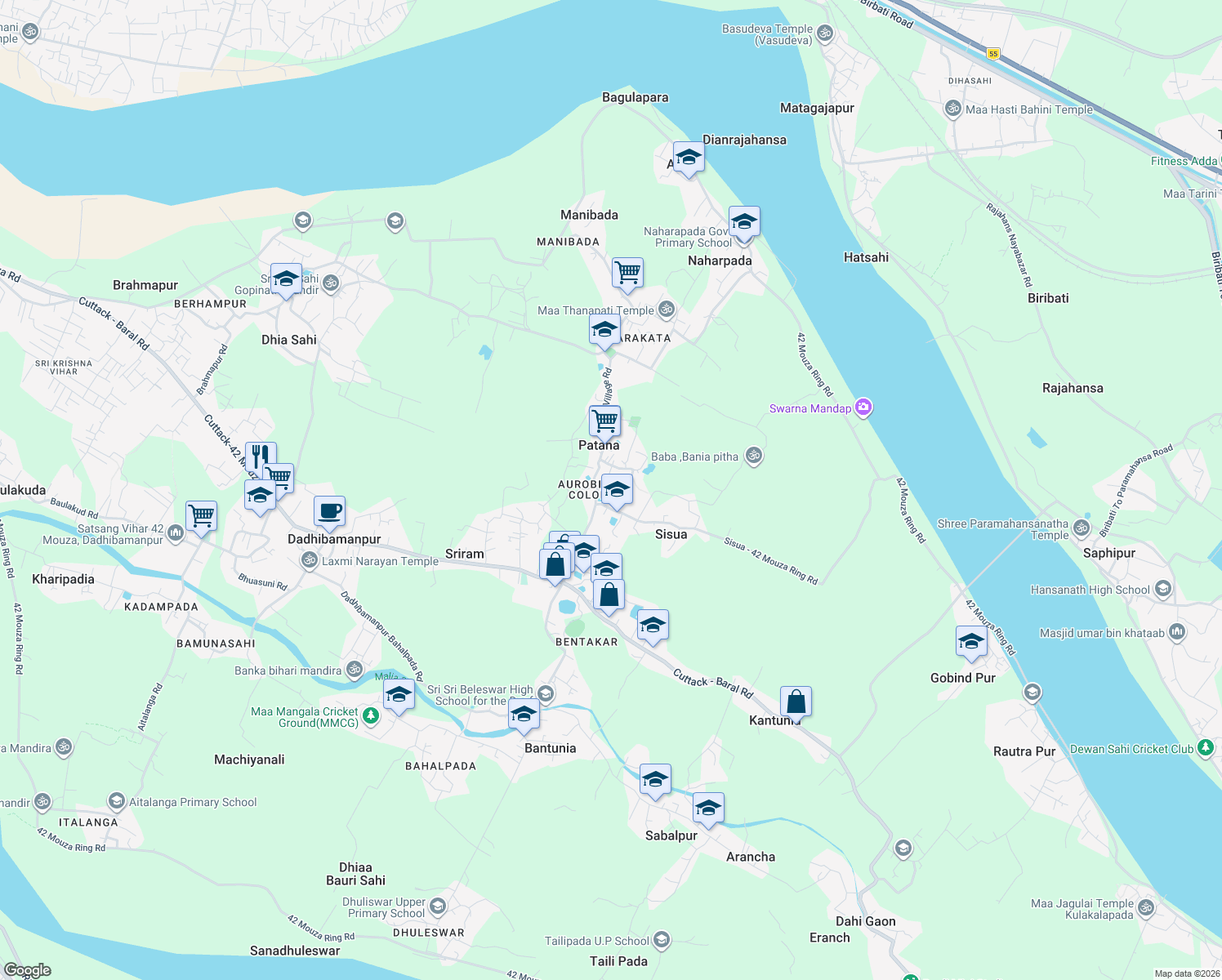 map of restaurants, bars, coffee shops, grocery stores, and more near in Kulasarichuan