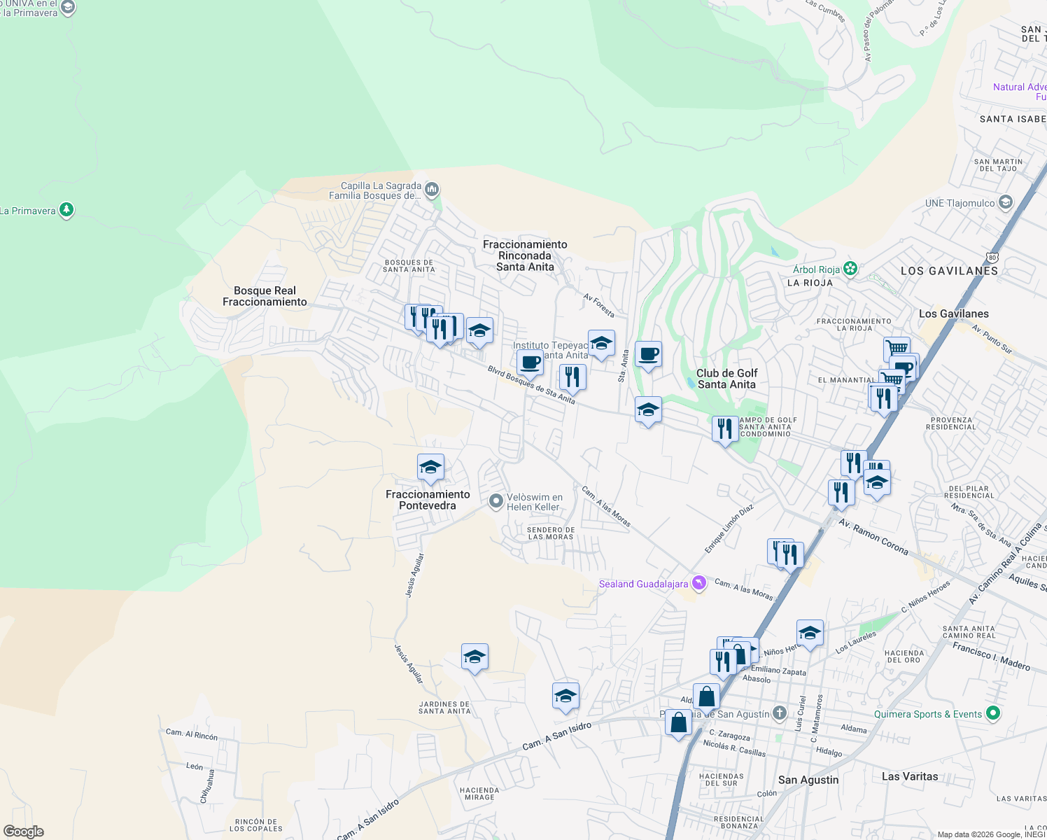 map of restaurants, bars, coffee shops, grocery stores, and more near in 