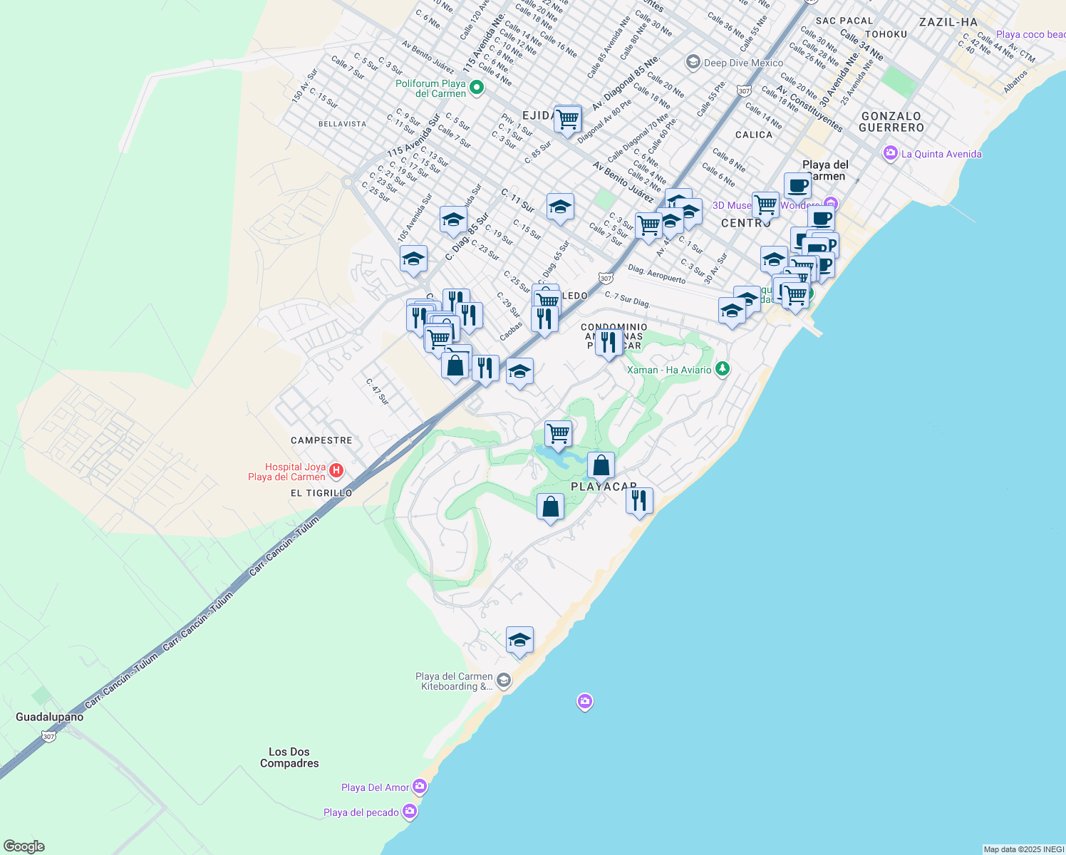 map of restaurants, bars, coffee shops, grocery stores, and more near in 