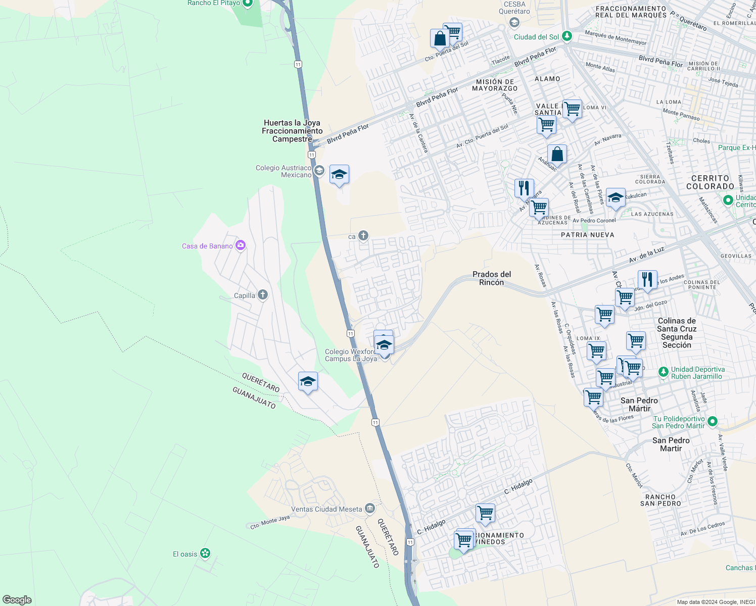 map of restaurants, bars, coffee shops, grocery stores, and more near in 