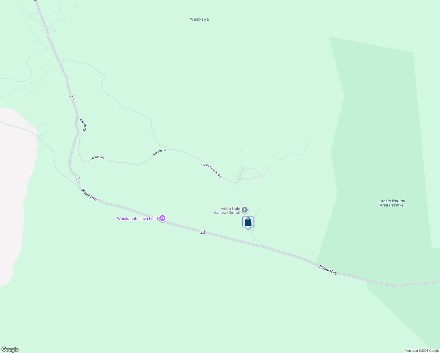 map of restaurants, bars, coffee shops, grocery stores, and more near Upper Kanaio Road in Maui County