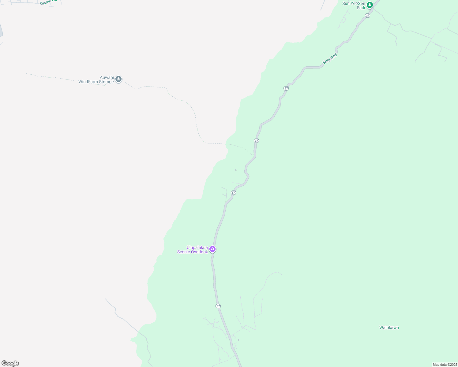 map of restaurants, bars, coffee shops, grocery stores, and more near 13-214 Kula Highway in Kula