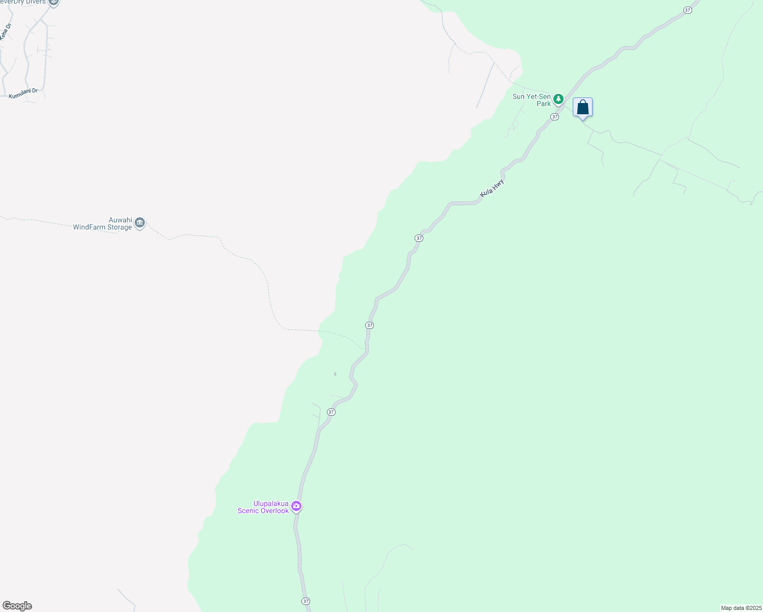 map of restaurants, bars, coffee shops, grocery stores, and more near 12-901 Kula Highway in Kula