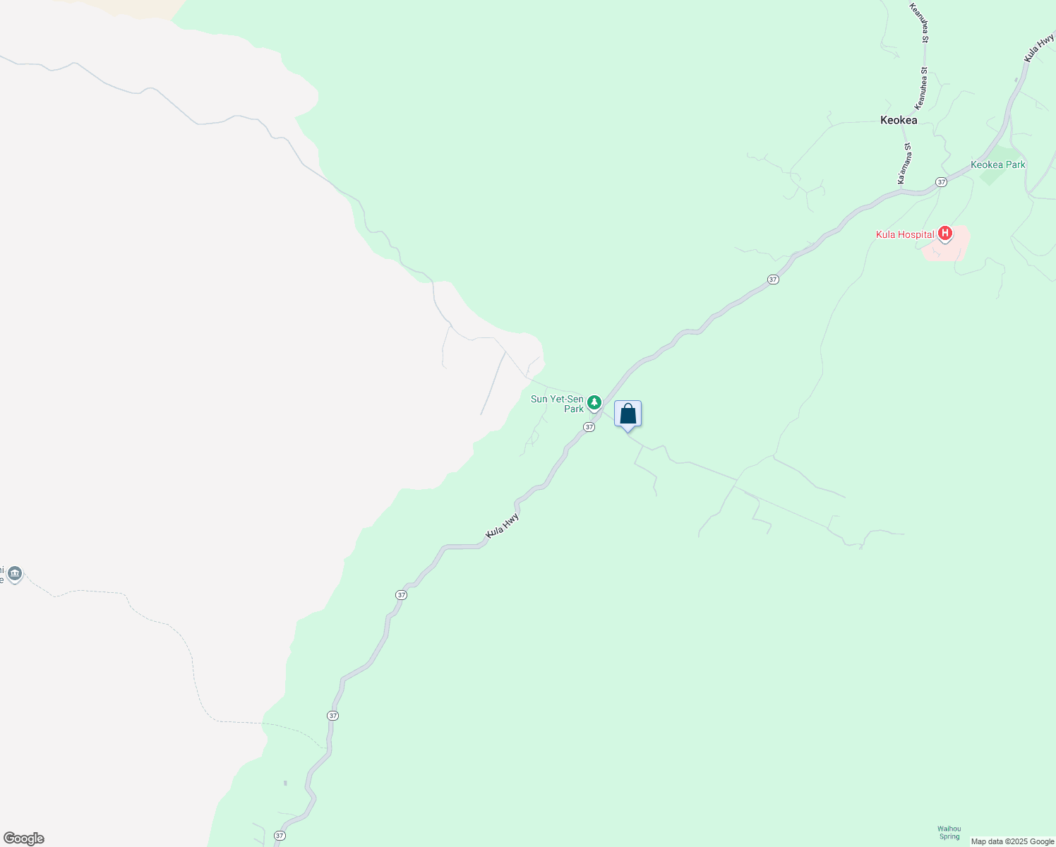 map of restaurants, bars, coffee shops, grocery stores, and more near 275 Kealakapu Road in Kula