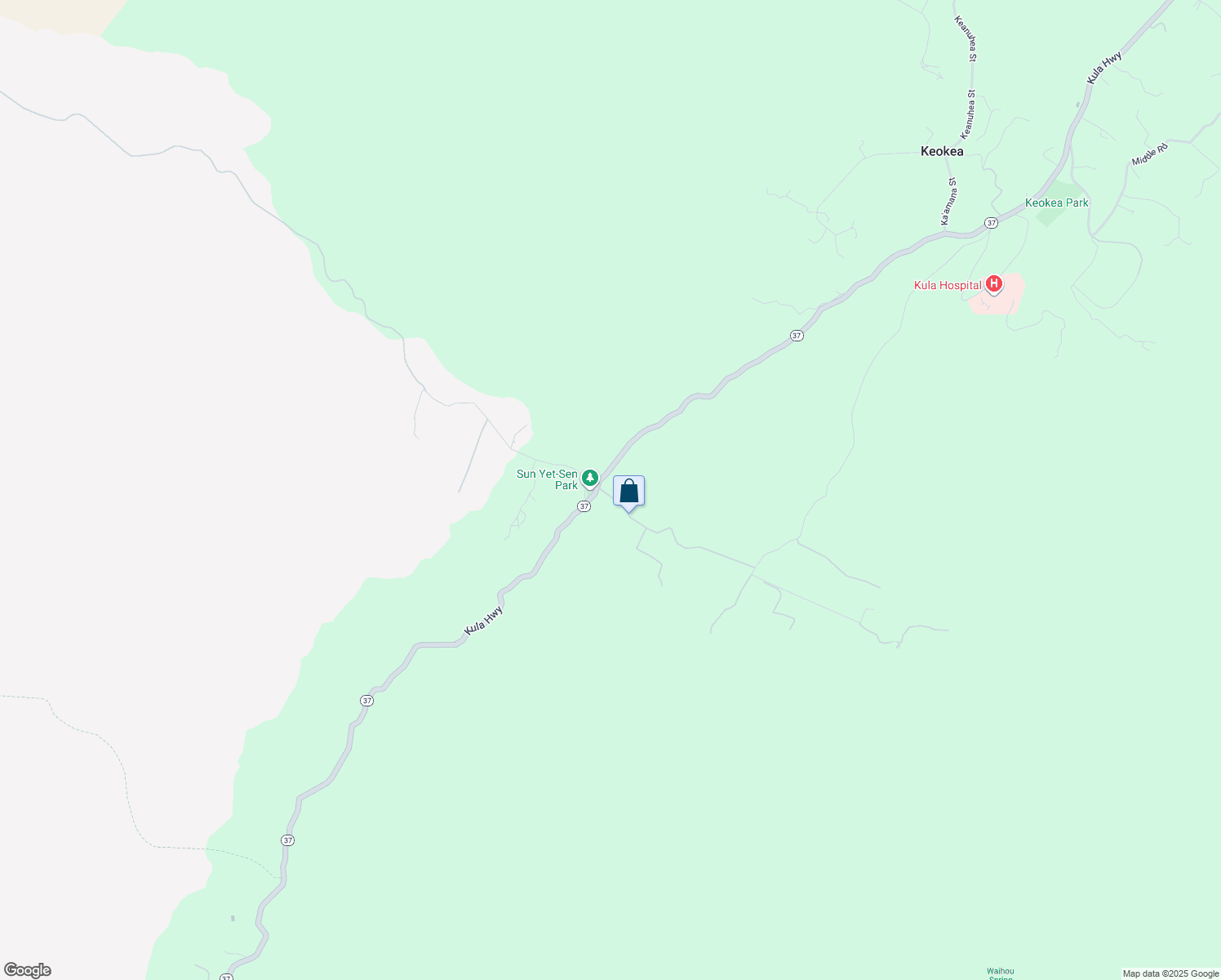 map of restaurants, bars, coffee shops, grocery stores, and more near 10-877 Kula Highway in Kula