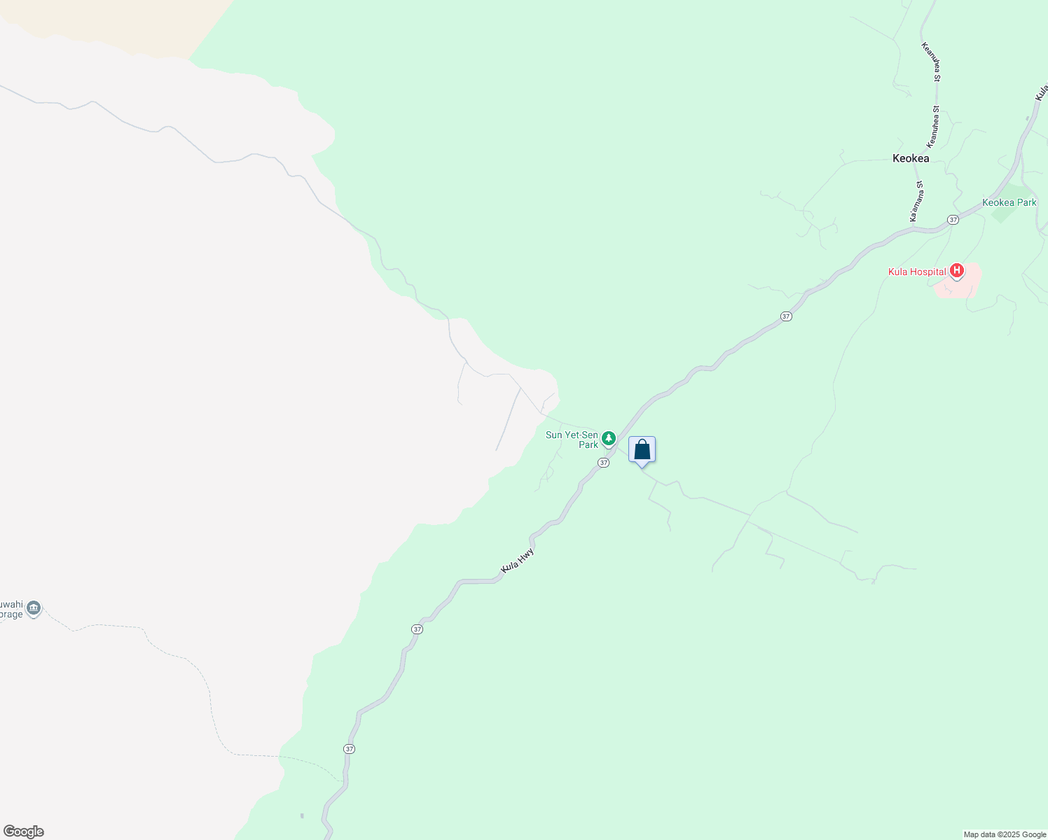 map of restaurants, bars, coffee shops, grocery stores, and more near 337 Kealakapu Road in Kula