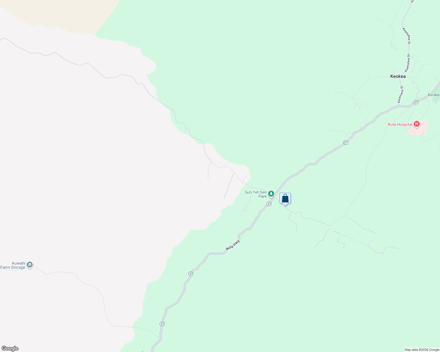 map of restaurants, bars, coffee shops, grocery stores, and more near 311 Kealakapu Road in Kula