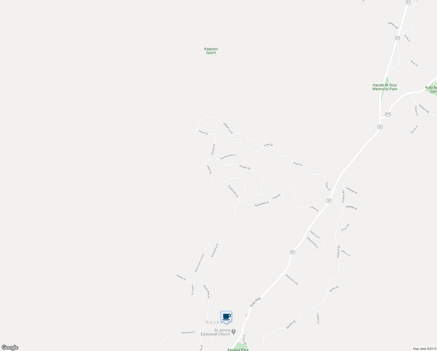 map of restaurants, bars, coffee shops, grocery stores, and more near 758 Lauie Drive in Kula