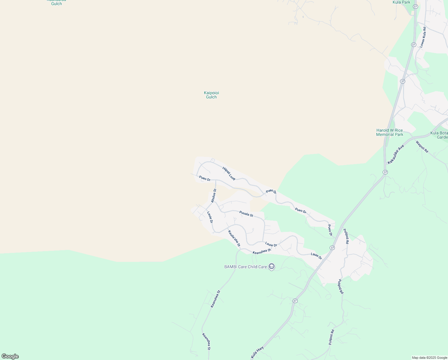 map of restaurants, bars, coffee shops, grocery stores, and more near 722 Pueo Drive in Kula