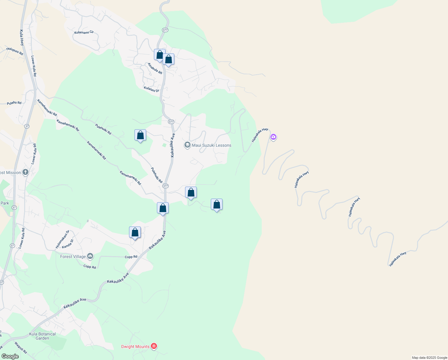 map of restaurants, bars, coffee shops, grocery stores, and more near 475 Hapapa Road in Kula