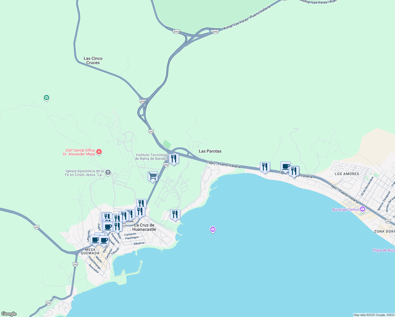 map of restaurants, bars, coffee shops, grocery stores, and more near in 