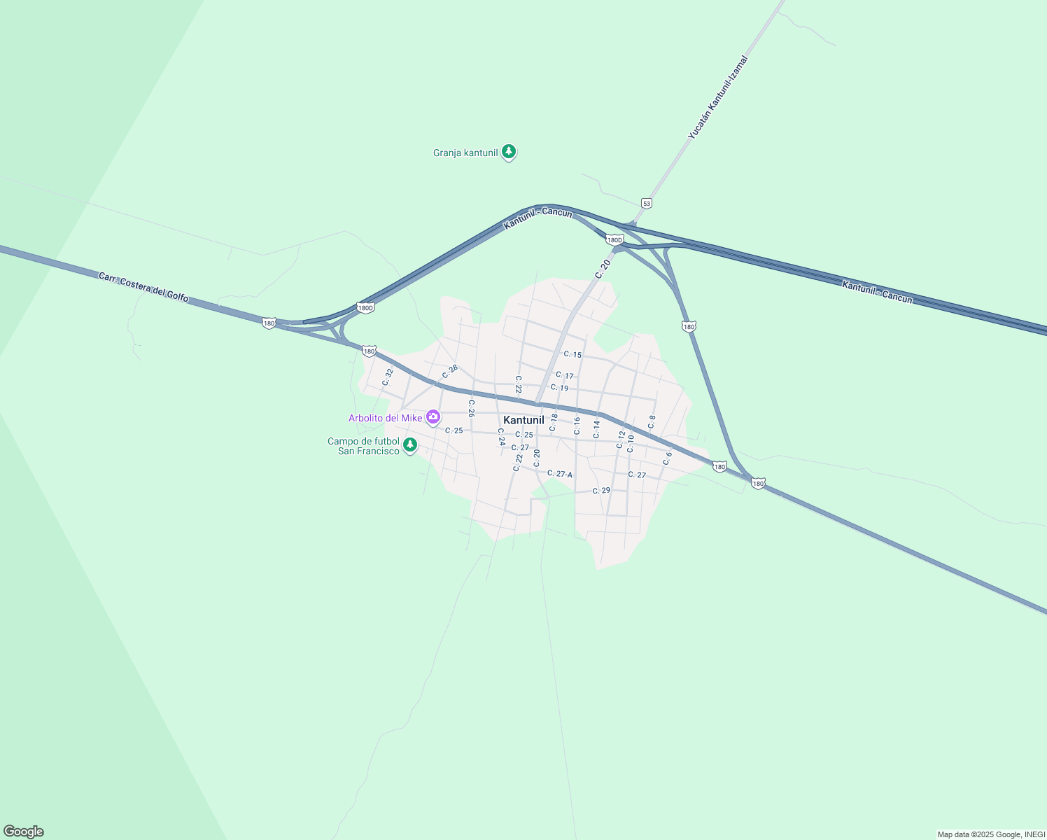 map of restaurants, bars, coffee shops, grocery stores, and more near in Kantunil