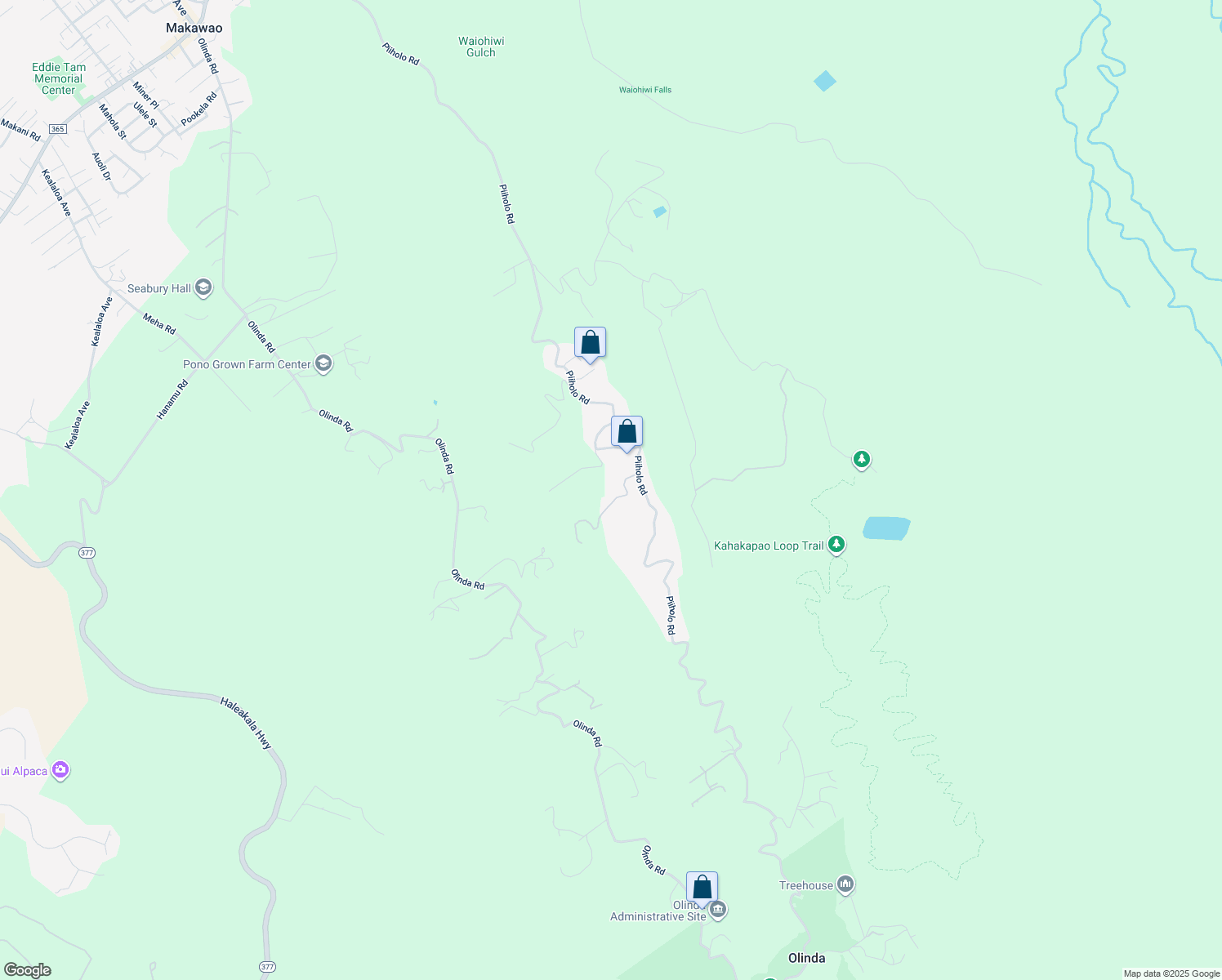 map of restaurants, bars, coffee shops, grocery stores, and more near 70 Mahiai Place in Makawao