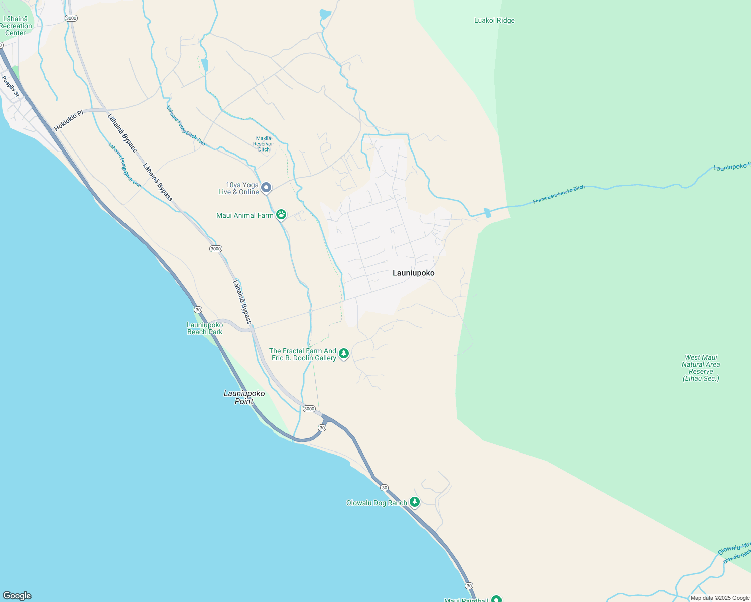 map of restaurants, bars, coffee shops, grocery stores, and more near 506 Kai Hele Ku Street in Lahaina