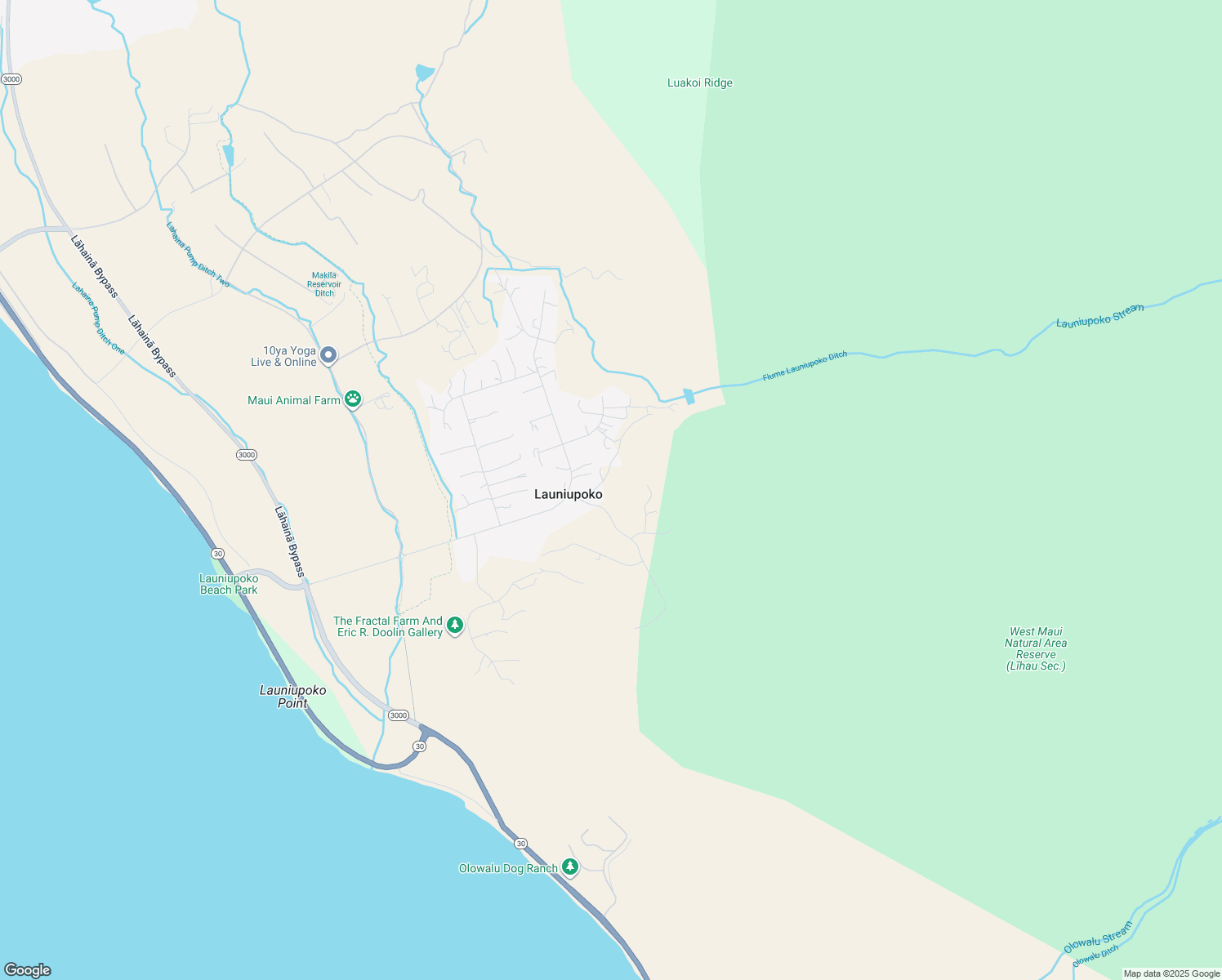 map of restaurants, bars, coffee shops, grocery stores, and more near 83 Wailau Place in Lahaina
