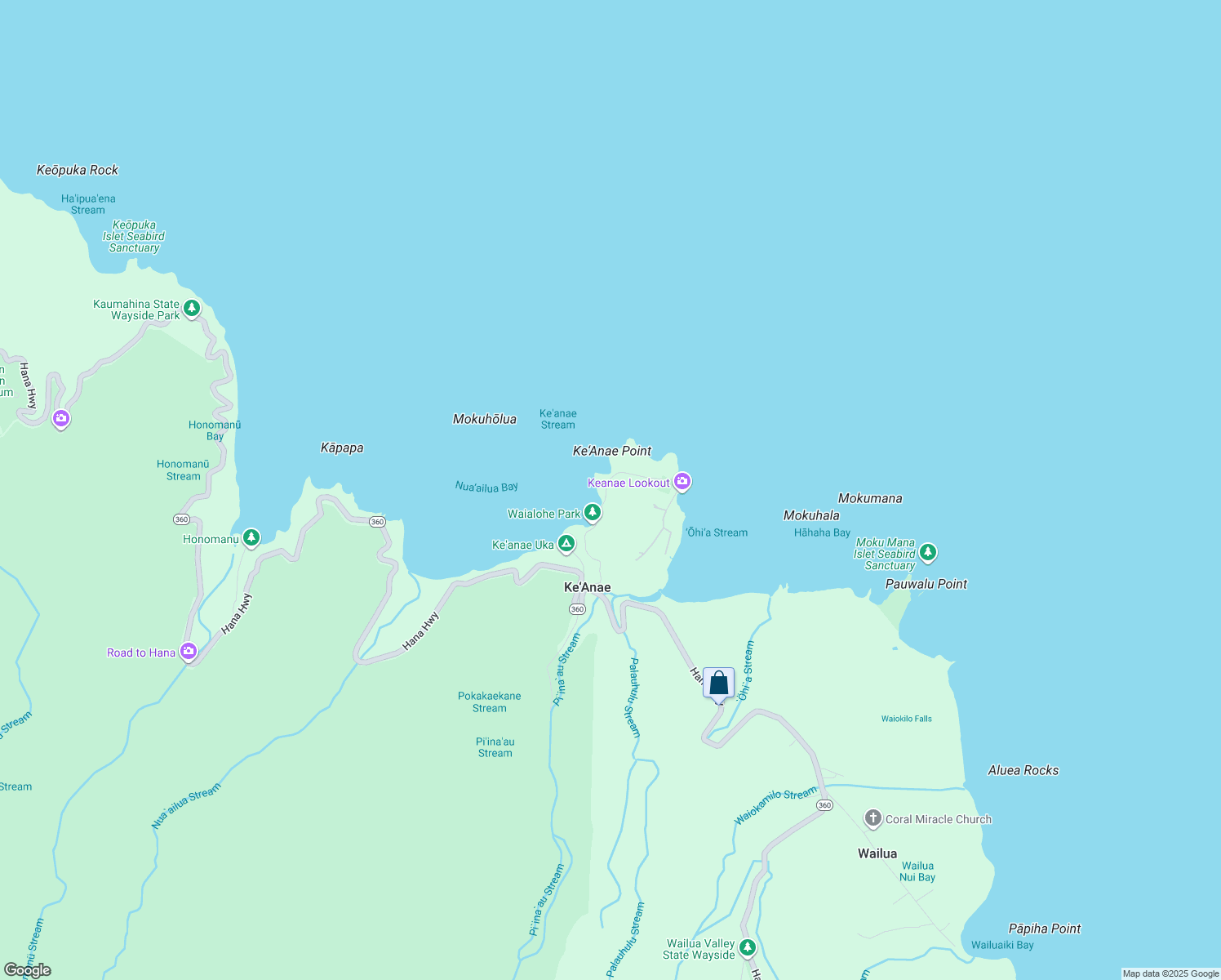 map of restaurants, bars, coffee shops, grocery stores, and more near 210 Keanae Road in Maui County