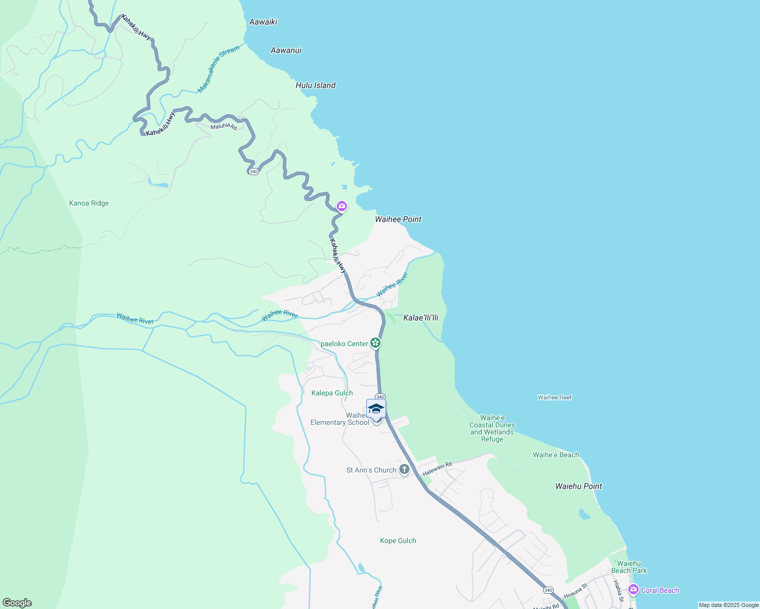 map of restaurants, bars, coffee shops, grocery stores, and more near 27 Oki Place in Wailuku
