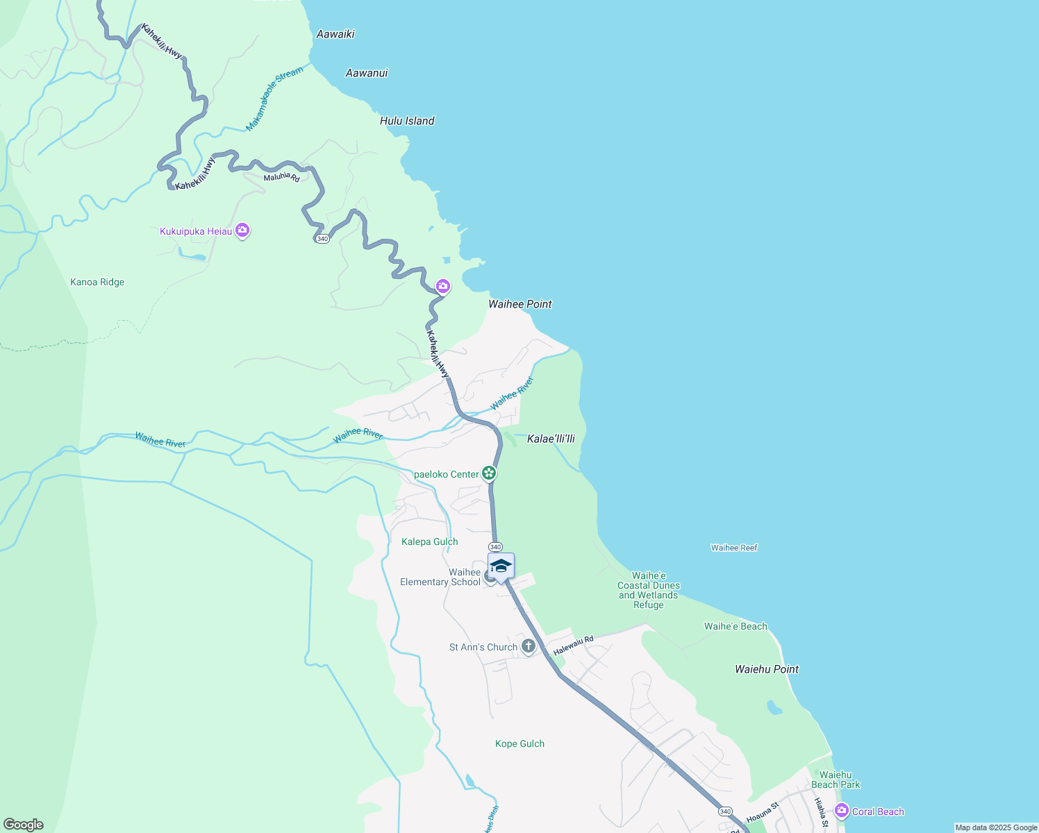 map of restaurants, bars, coffee shops, grocery stores, and more near 56 Akumu Way in Wailuku