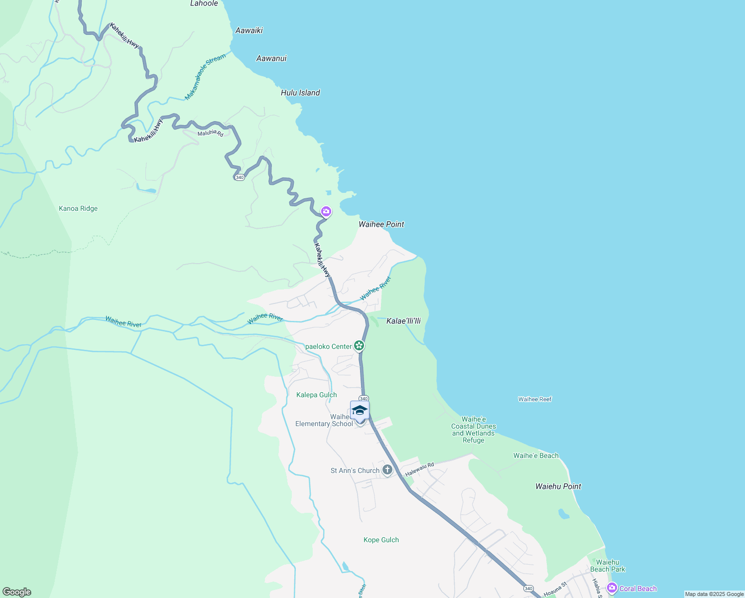 map of restaurants, bars, coffee shops, grocery stores, and more near 17 Akumu Way in Wailuku