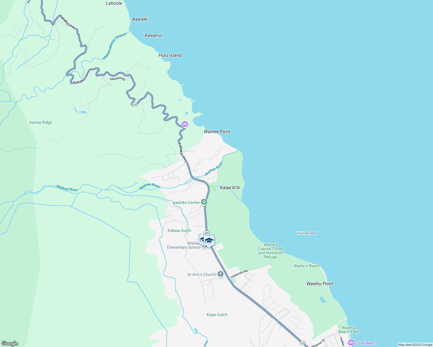 map of restaurants, bars, coffee shops, grocery stores, and more near 49 Akumu Way in Wailuku